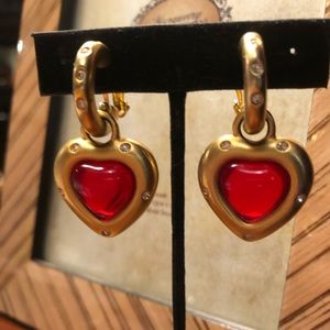 Givenchy clip on earrings Red Heart Vintage
